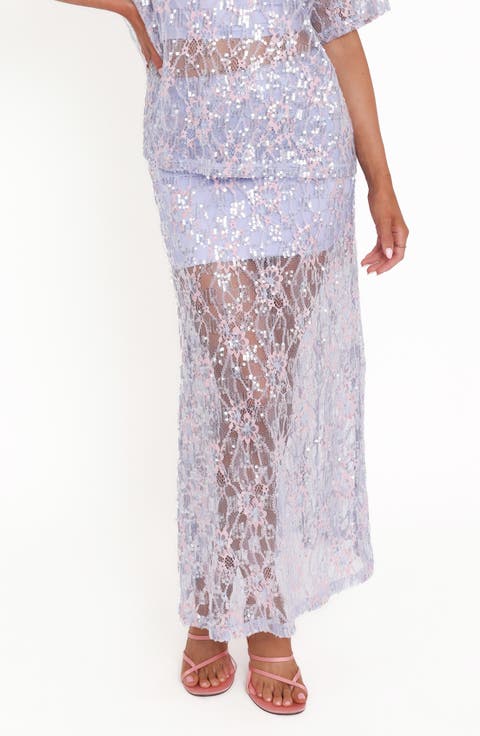 Yonder Sequin Lace Maxi Skirt