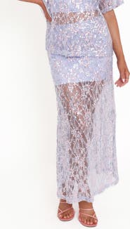 Petal & Pup Yonder Sequin Lace Maxi Skirt