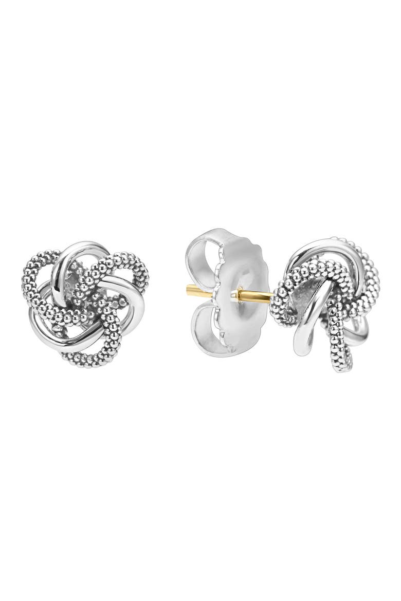 Love Knot Sterling Silver Stud Earrings, Alternate, color, STERLING SILVER