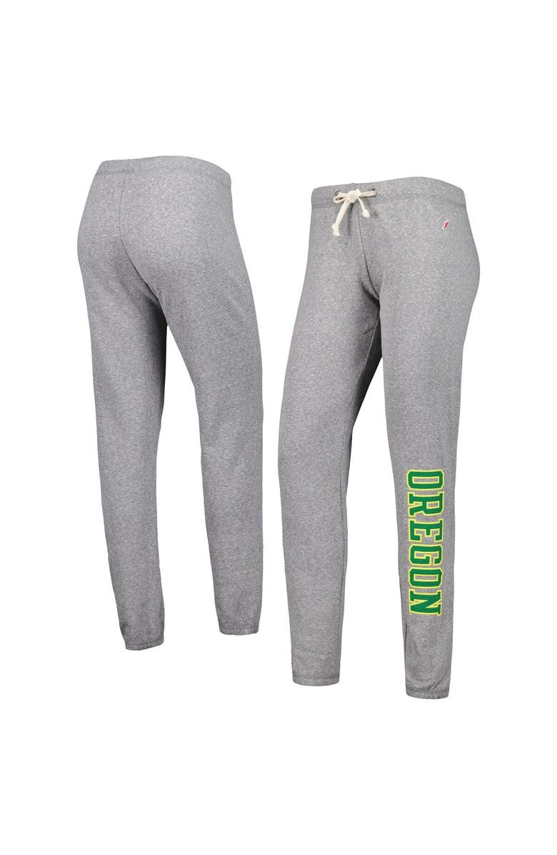 LEAGUE COLLEGIATE WEAR Women's League Collegiate Wear Heather Gray Oregon Ducks Victory Springs Tri-Blend Jogger Pants, Main, color,