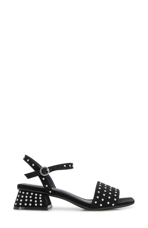 Reaction Kenneth Cole Buena Block Heel Sandal In Black Micro