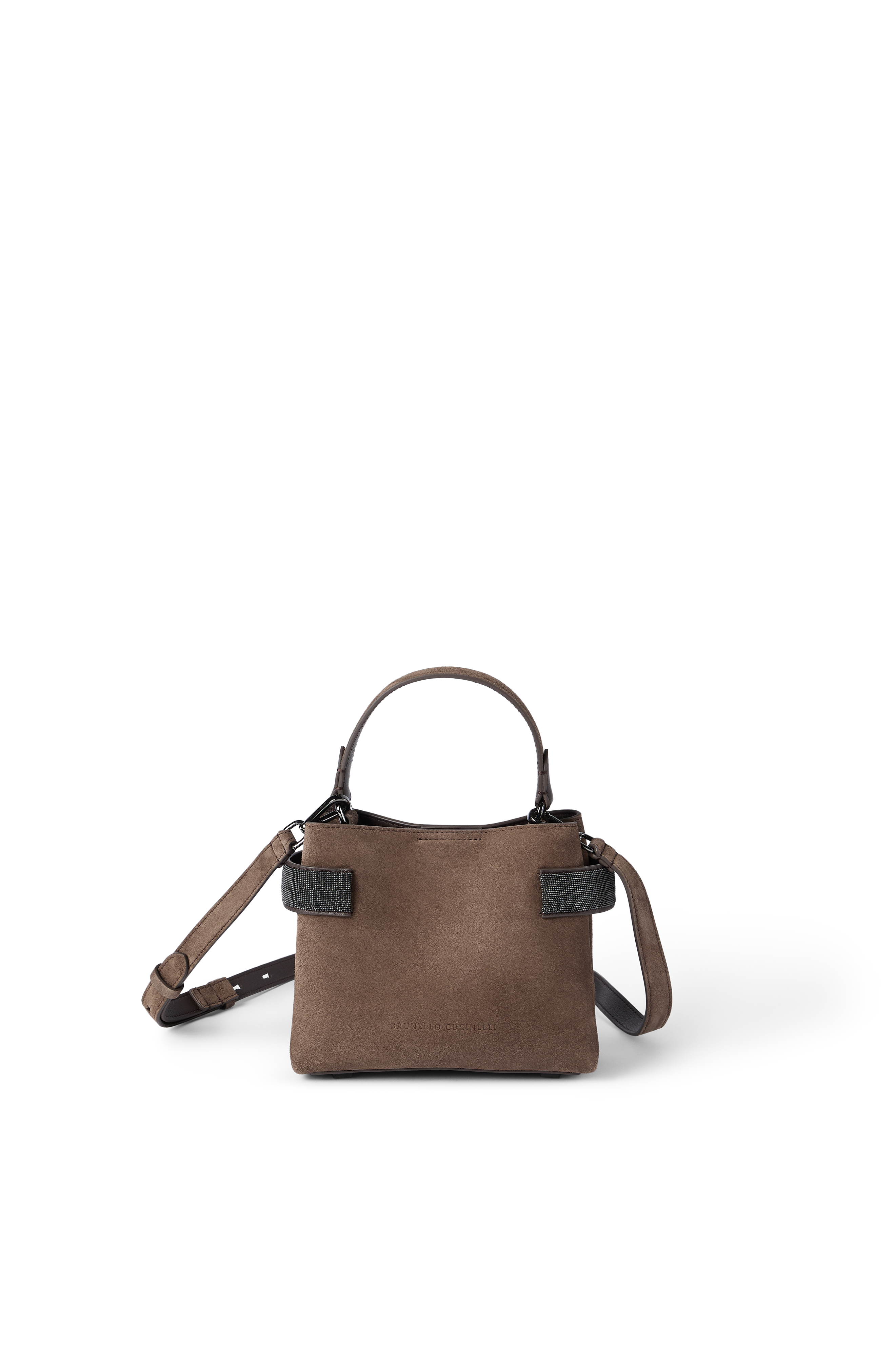 Brunello Cucinelli Small Top-Handle Essence bag, Main, color, Brown