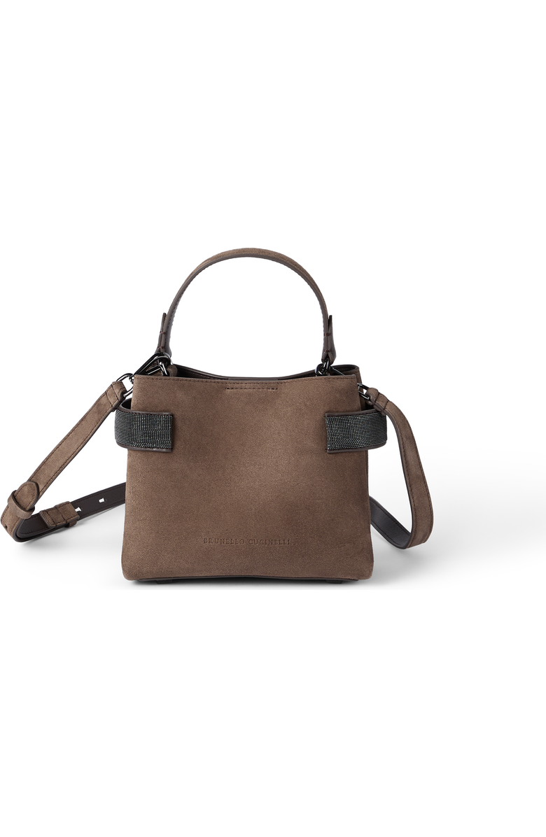 Brunello Cucinelli Small Top-Handle Essence bag, Main, color, Brown