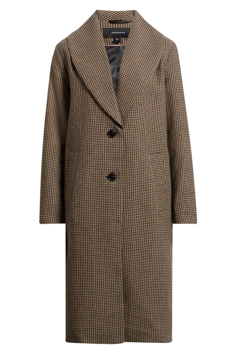 Plaid Long Coat, Alternate, color, TAN/ BLACK