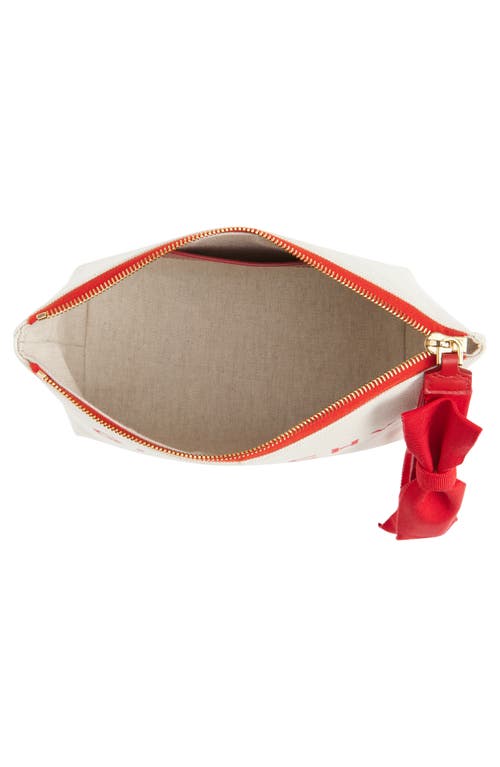 Givenchy Womens Beige Red Brand-print Cotton-blend Pouch In Neutral