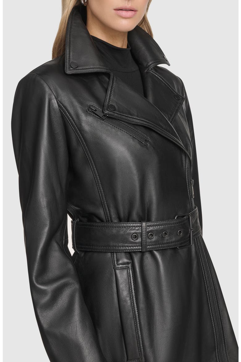 Andrew Marc Jacqui Leather Trench Coat (Women) | Nordstrom