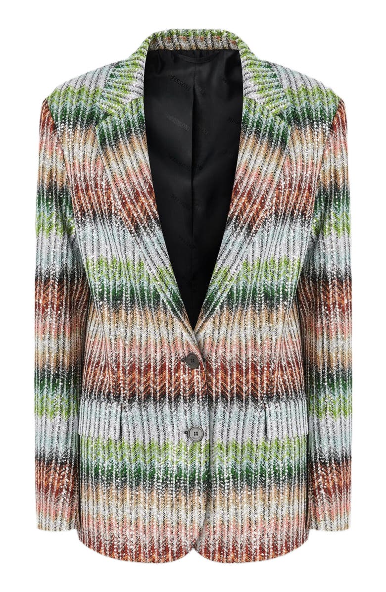 Missoni Dégradé Zig Zag Knit Blazer With Sequins, Alternate, color,