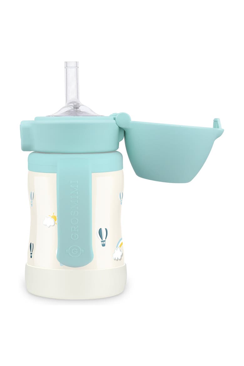 Stainless Steel Straw Cup with Flip Top 6oz, Alternate, color, Air-Balloon-Blue