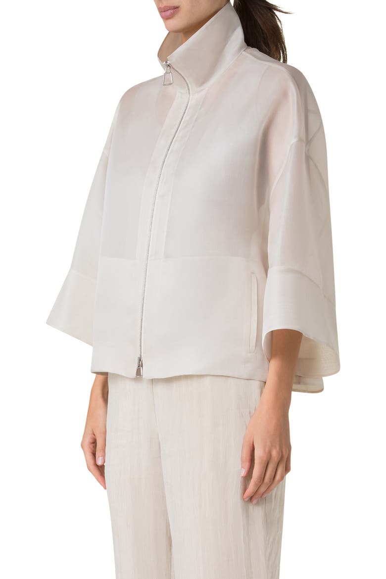 Philia Panama Silk Organza Jacket, Alternate, color, SAND