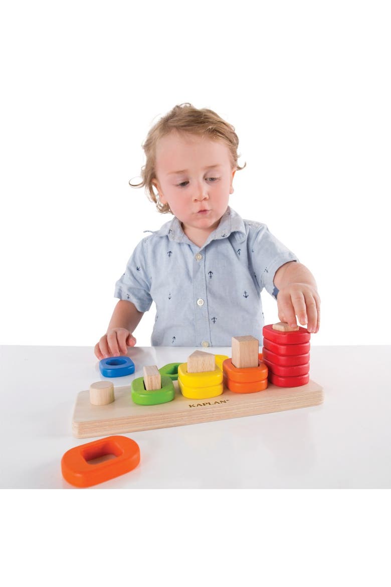 Toddler Shape Sorter, Stacker, and Geometric Puzzle, Alternate, color, Multicolor