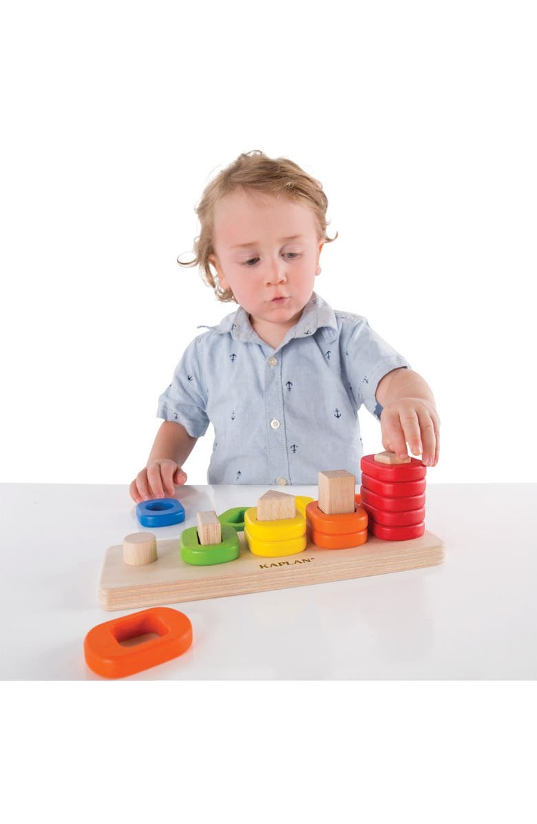 Kaplan Early Learning Company Toddler Shape Sorter, Stacker, and Geometric Puzzle, Alternate, color, Multicolor