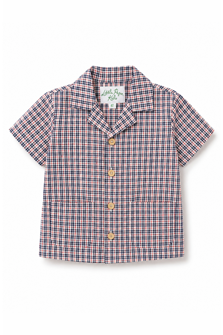 Rhodes Button Down Top, Main, color, Americana Plaid