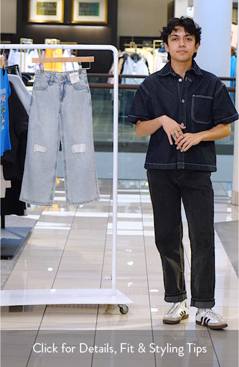 Kids' Ripped Wide Leg Jeans, sales video thumbnail