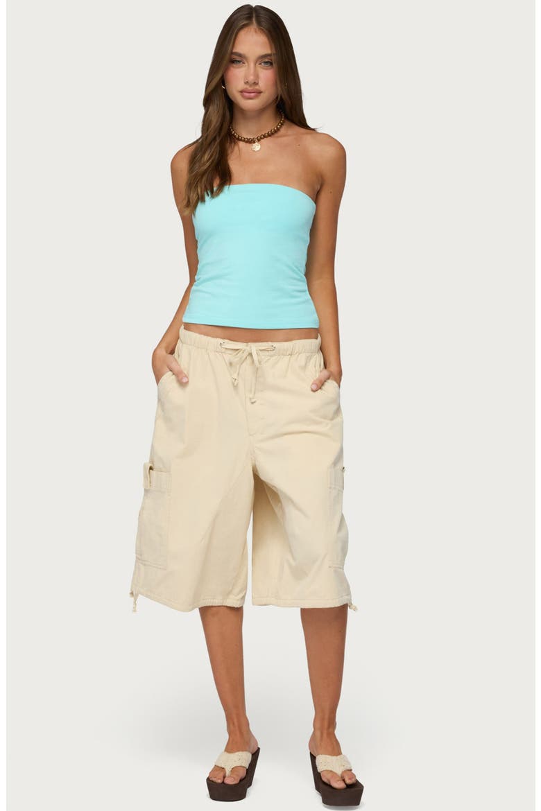 Azul Oversized Cargo Bermuda Shorts, Alternate, color, BEIGE