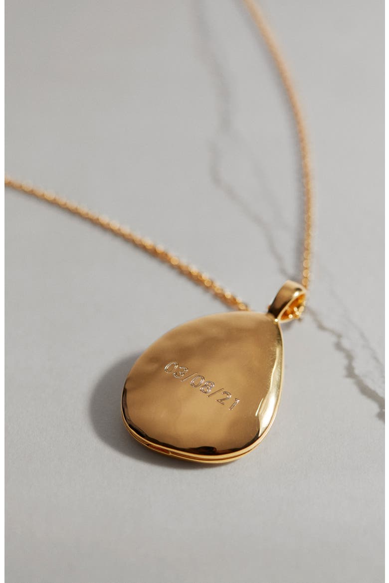 Deia Pebble Locket Necklace, Alternate, color, GP