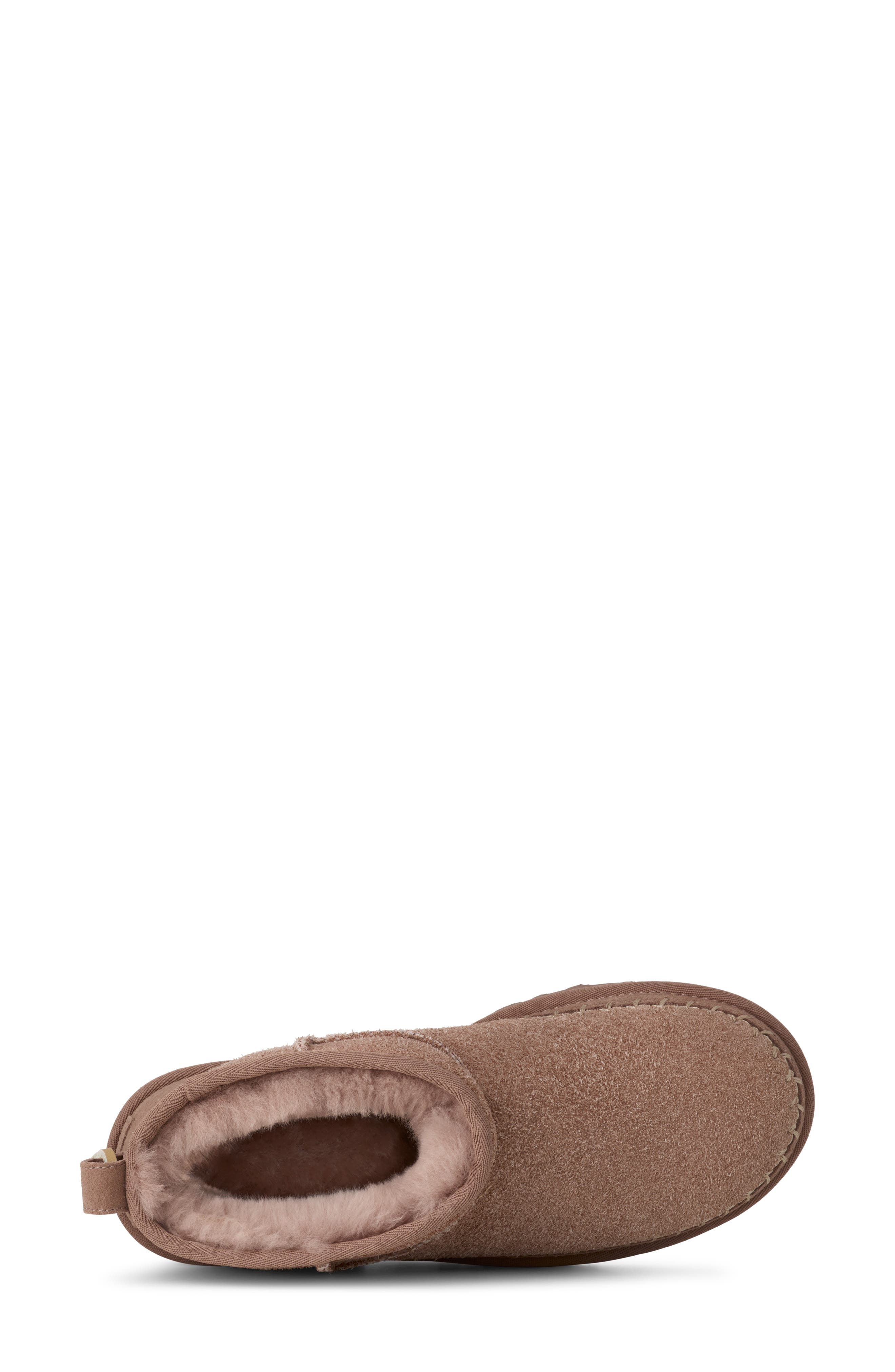 UGG<sup>®</sup> Classic Ultra Mini Biarritz Genuine Shearling Lined Bootie, Alternate, color, Rocky Oak