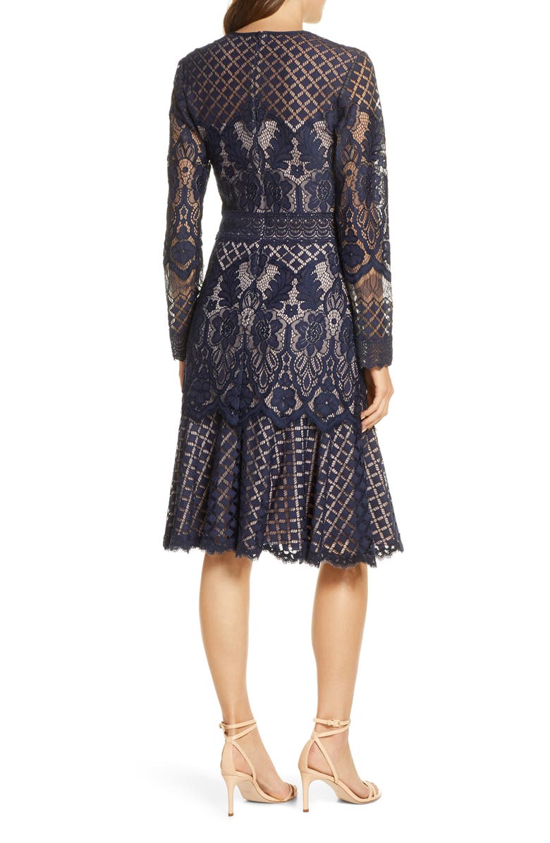 Tadashi Shoji Long Sleeve Lace Cocktail Dress, Alternate, color,