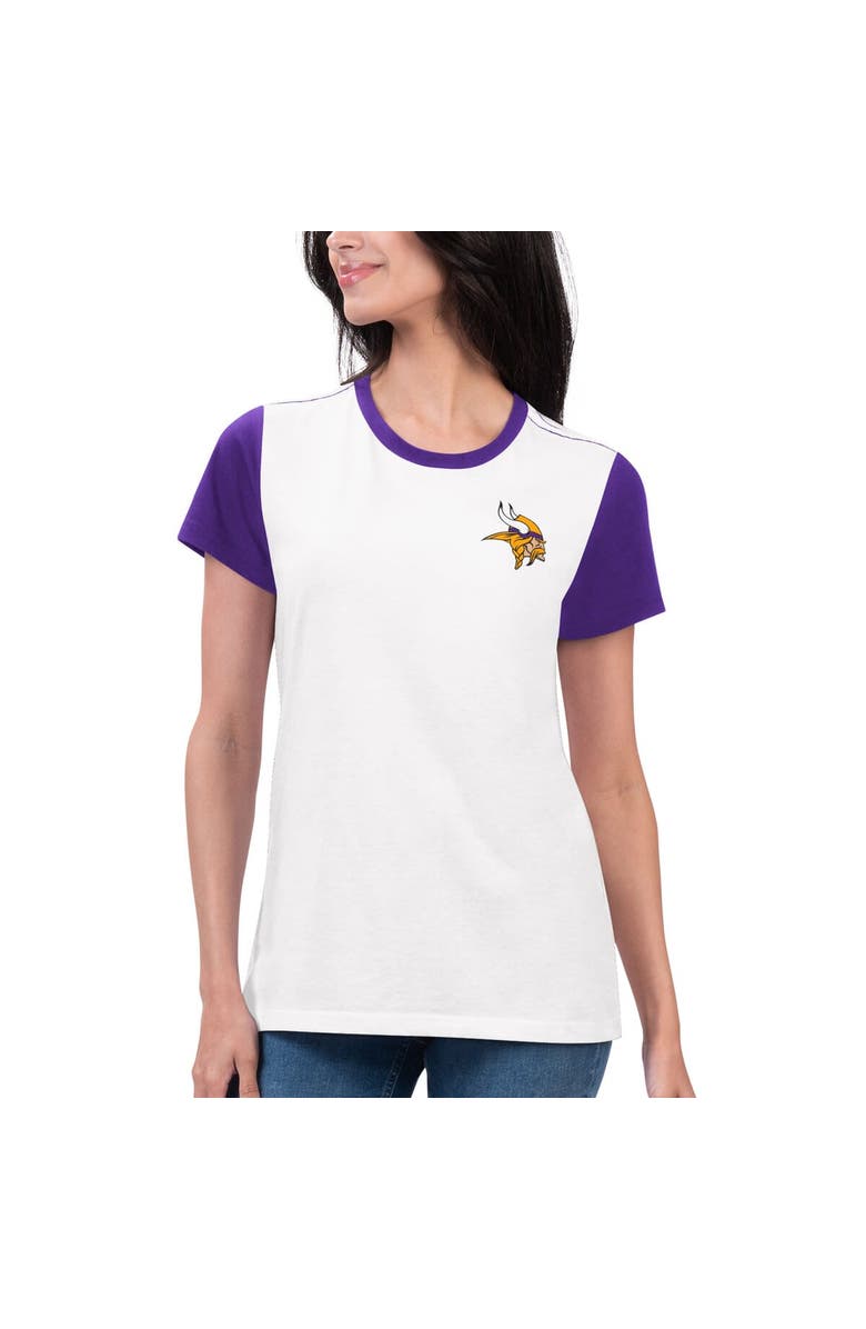 G-III 4HER BY CARL BANKS Women's G-III 4Her by Carl Banks White/Purple Minnesota Vikings Fashion Illustration T-Shirt, Main, color, White
