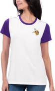 G-III 4HER BY CARL BANKS Women's G-III 4Her by Carl Banks White/Purple Minnesota Vikings Fashion Illustration T-Shirt