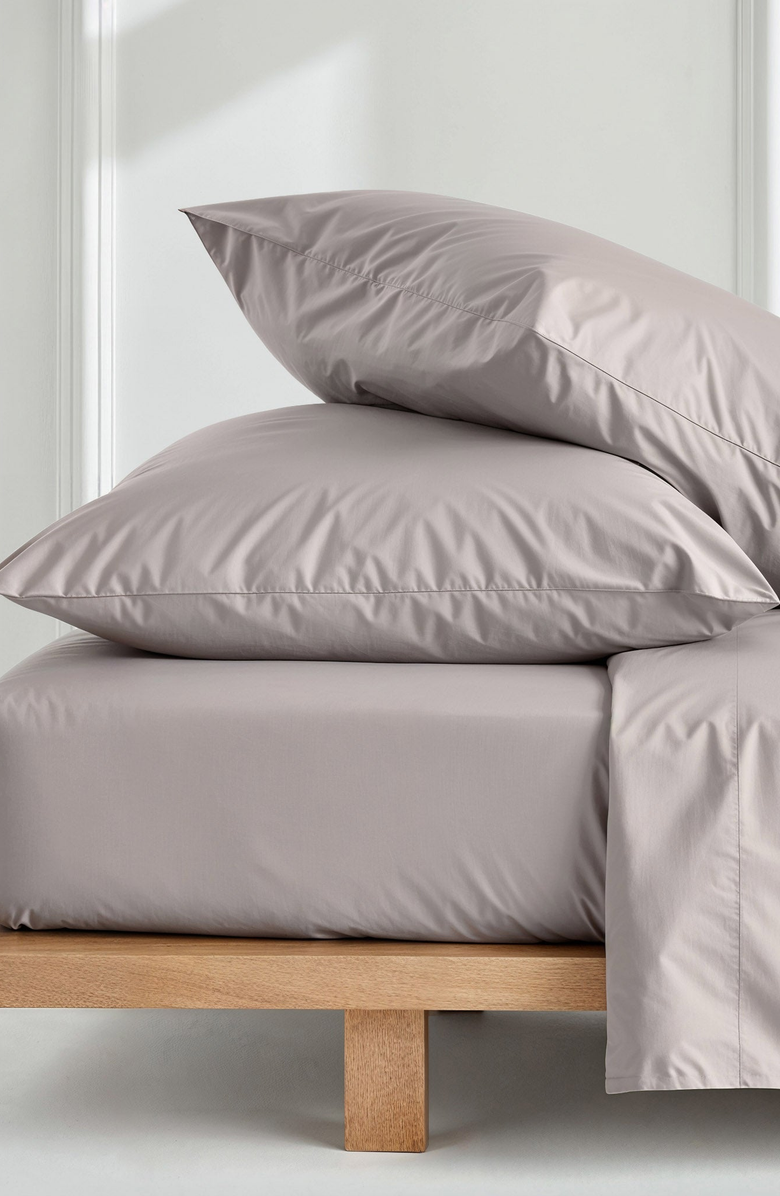 Italic Luxe Australian Sateen Sheet Set, Alternate, color, Pebble Gray