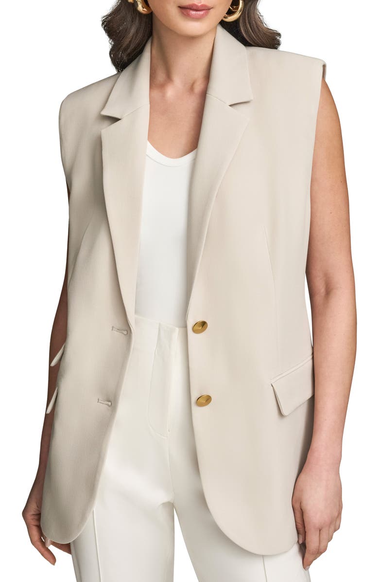 Donna Karan New York Two-Button Vest, Alternate, color, Beige
