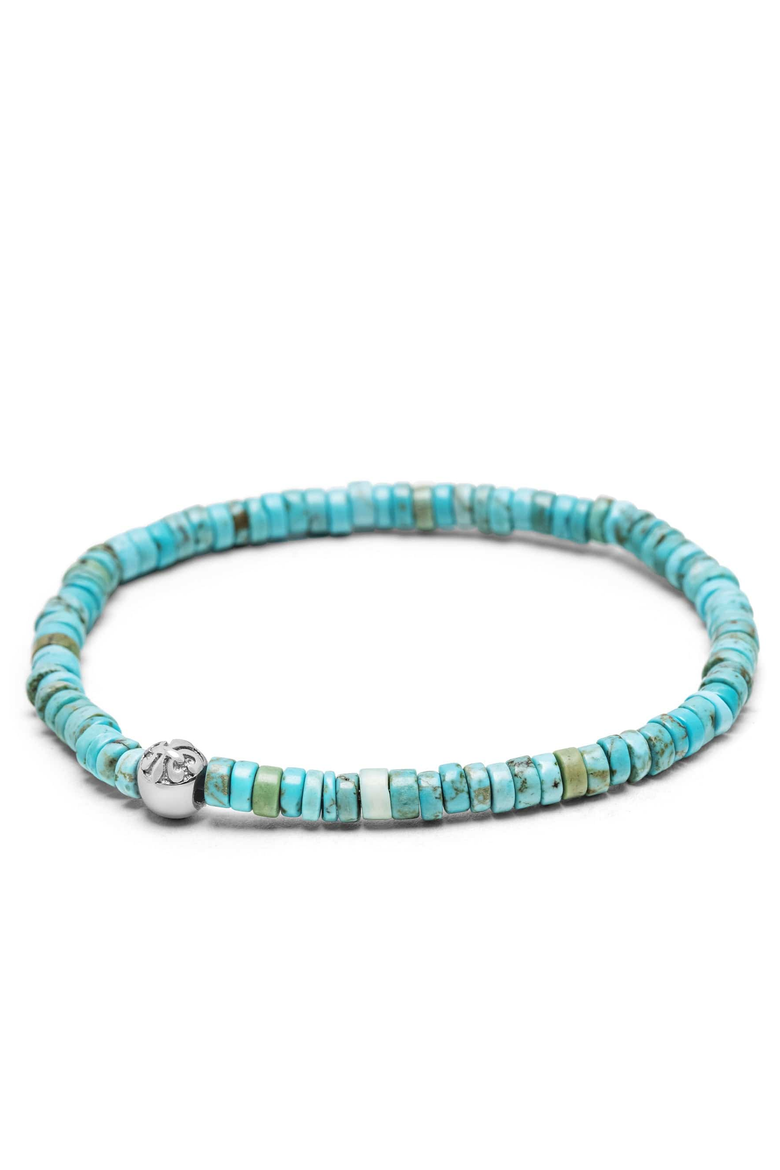 Turquoise Heishi Bead Wristband, Main, color, Turquoise