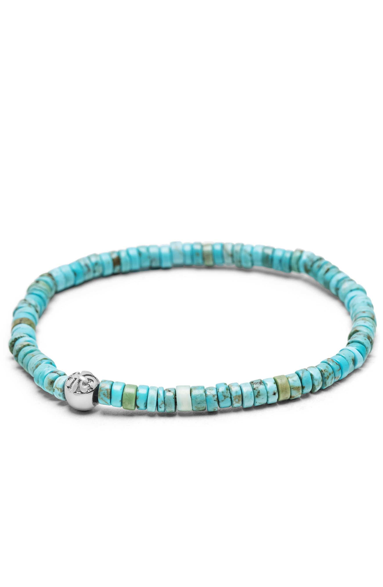 Nialaya Turquoise Heishi Bead Wristband, Main, color, Turquoise