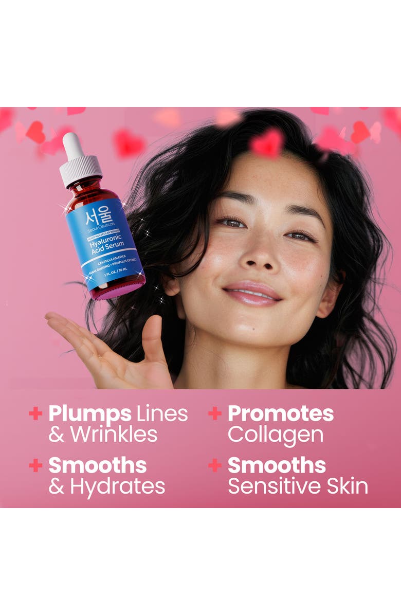 Seoul Ceuticals Korean Skin Care Hyaluronic Acid Serum, Alternate, color, NO COLOR