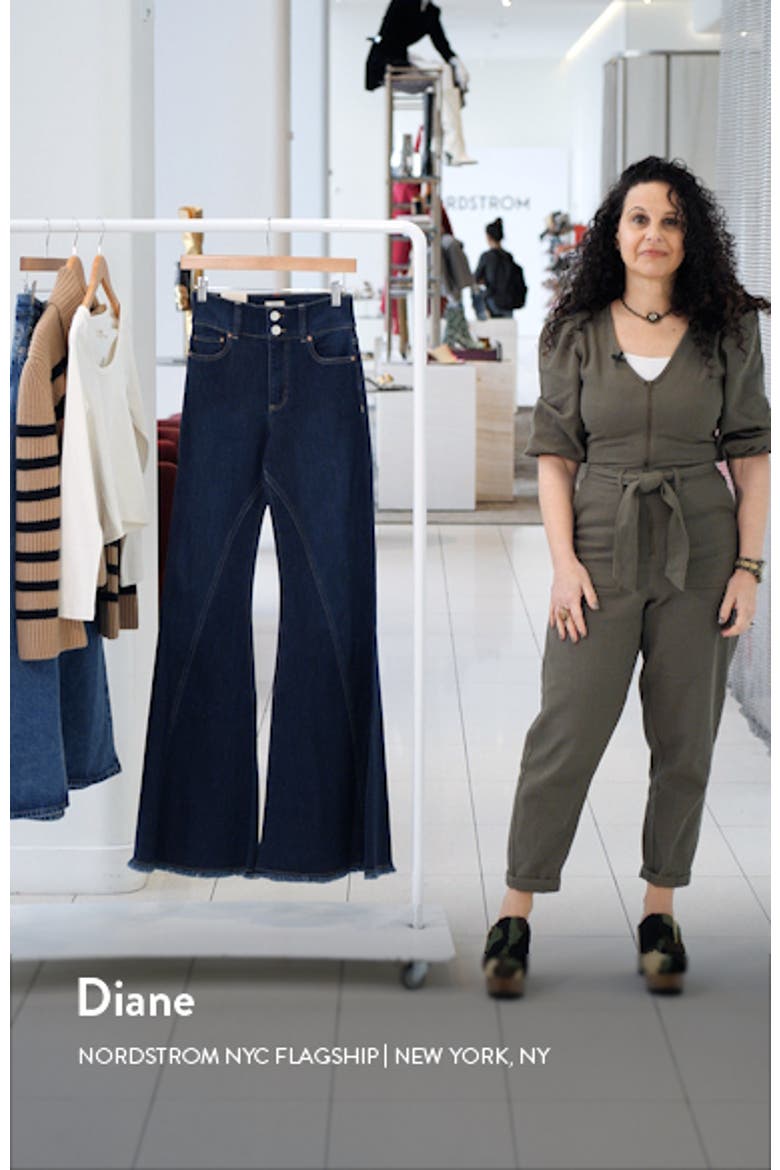 High Waist Ruffle Flare Leg Jeans video