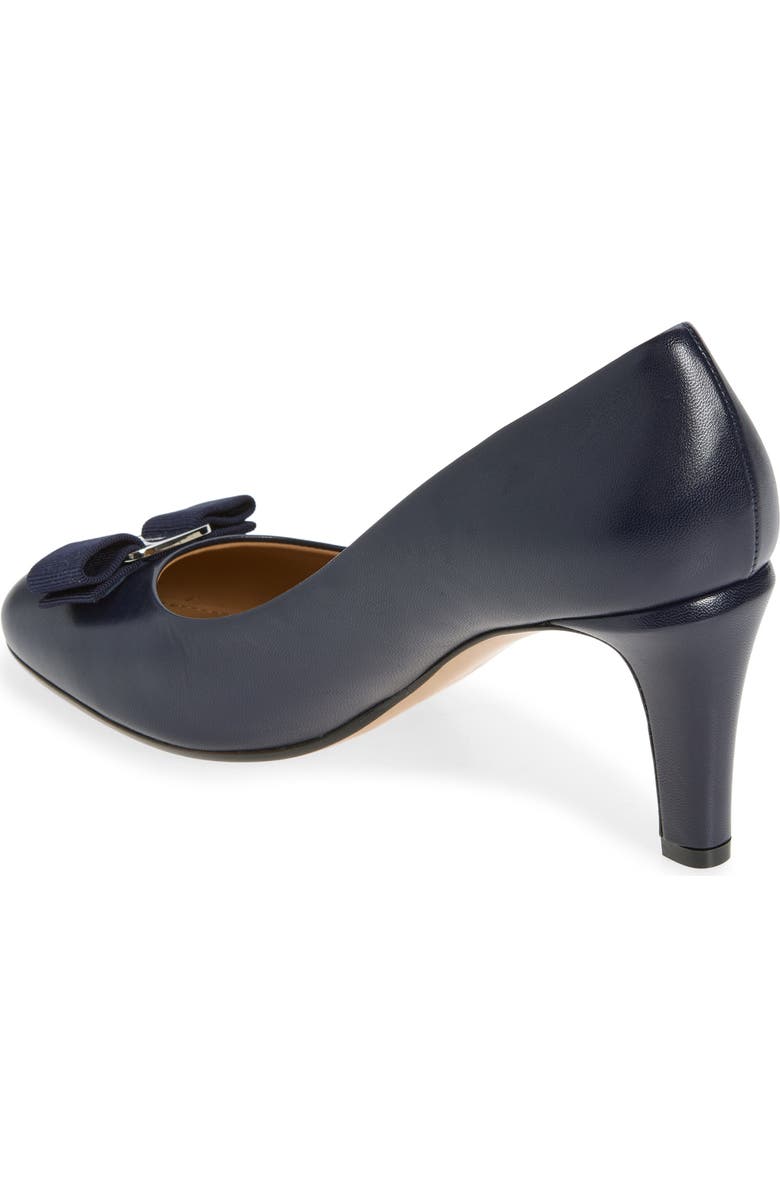 FERRAGAMO Carla Bow Pump, Alternate, color, Navy Biscotto