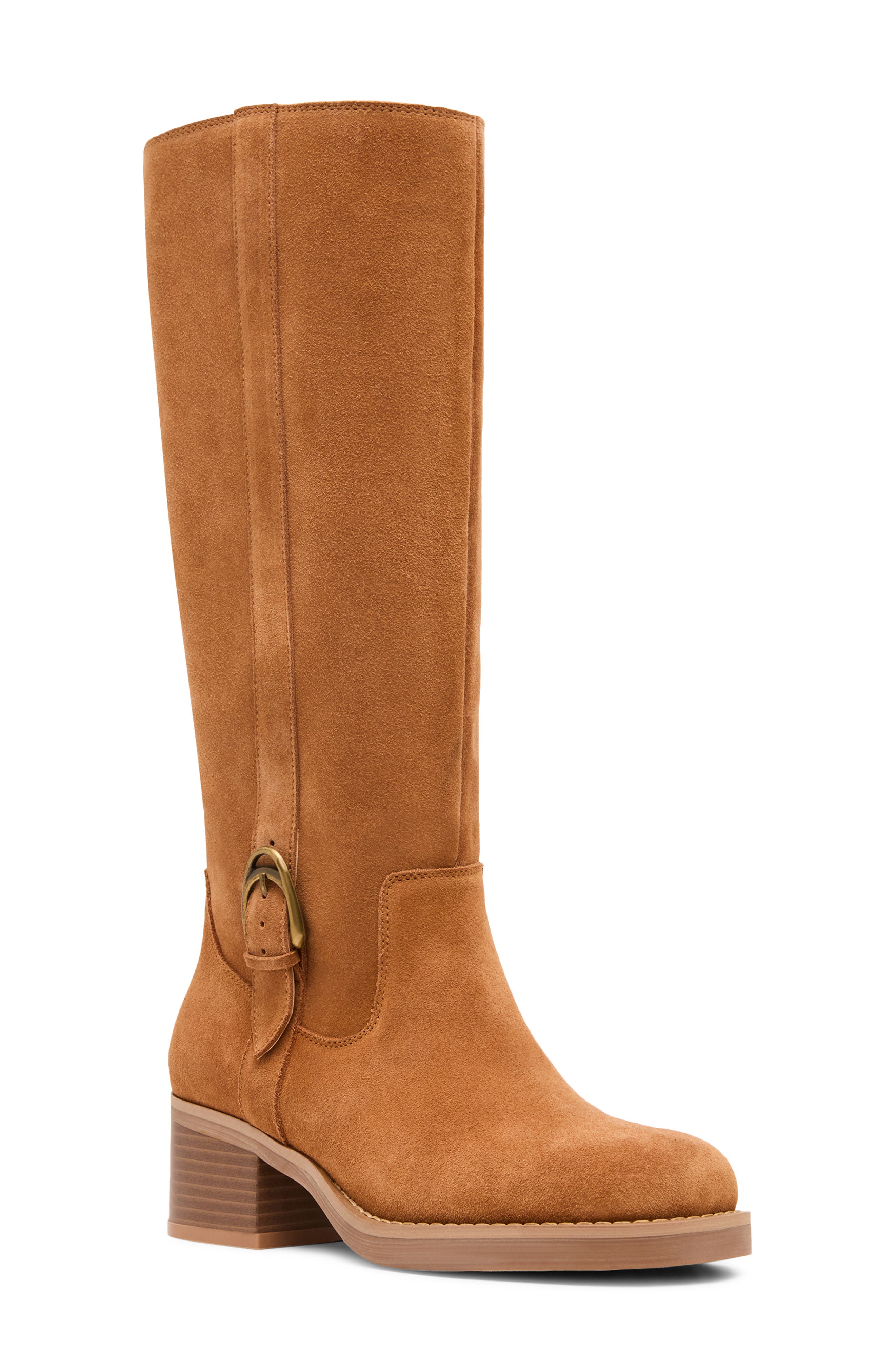 Claudia Waterproof Knee High Boot, Main, color, TAN SUEDE