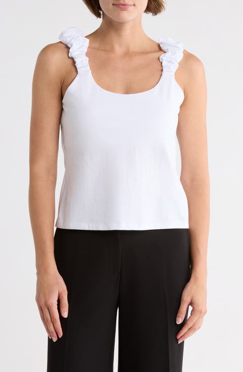 Gathered Strap Tank Top