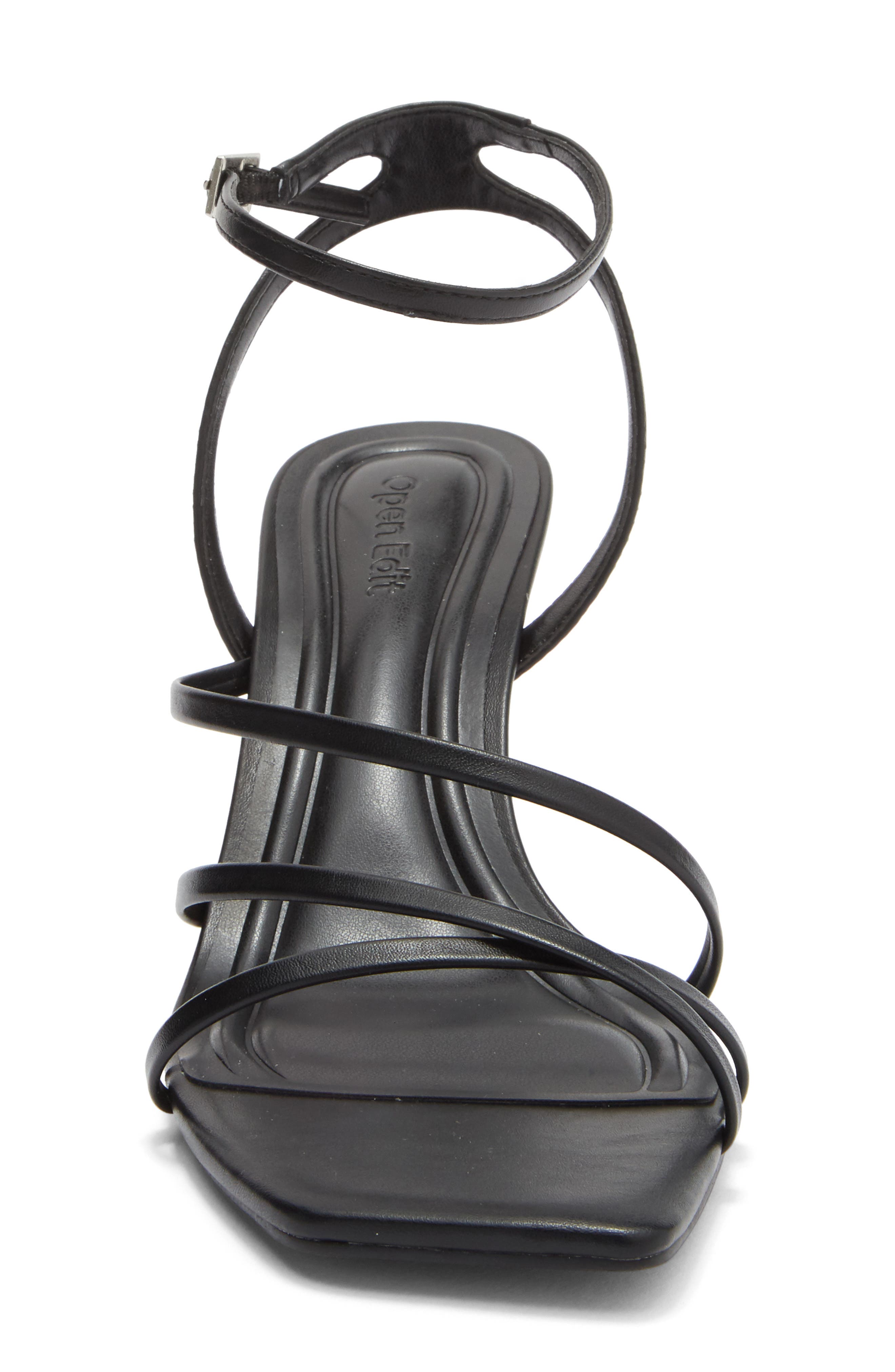 Open Edit Allira Strappy Sandal, Alternate, color, Black