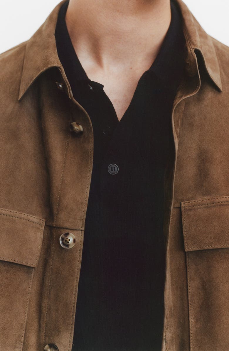 MANGO Suede Overshirt, Alternate, color, 