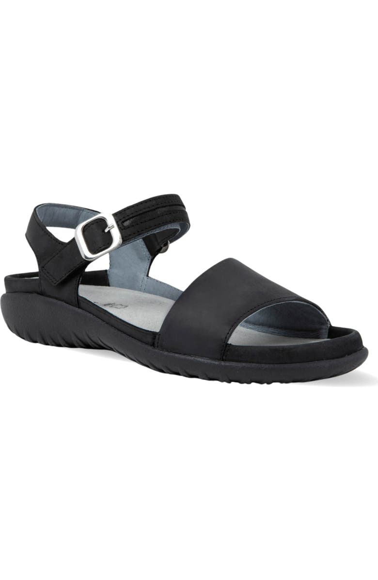 Naot Nagoya Sandal, Main, color, Ebony Nubuck/ Black Leather
