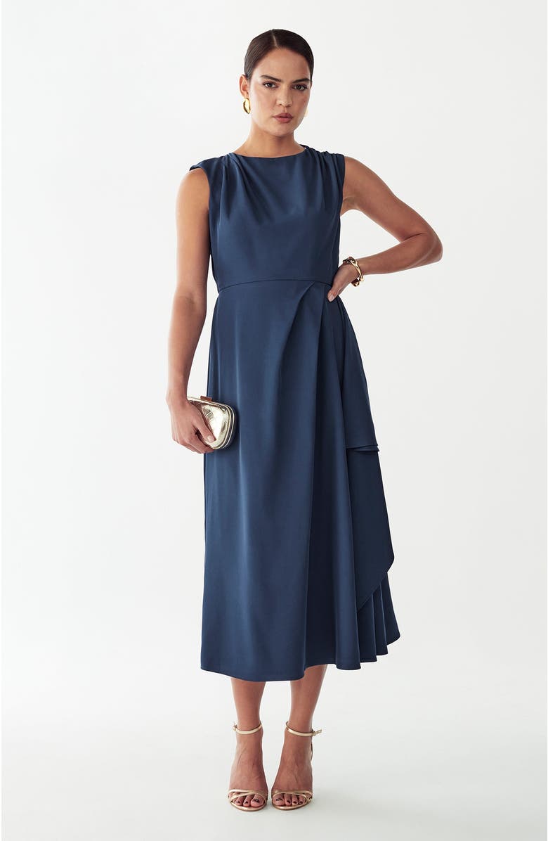 WILLA Giselle Midi Dress, Main, color, Petrol Blue