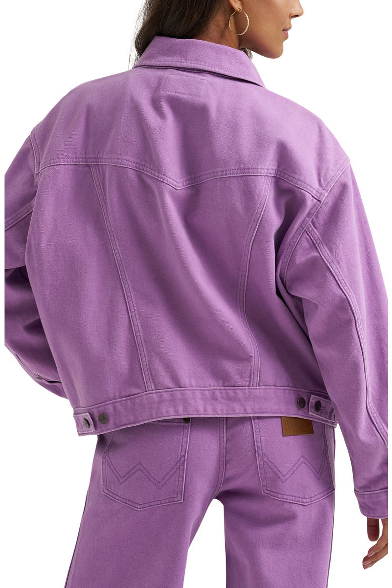 Cowgirl Cut Relaxed Denim Jacket, Alternate, color, BELLFLOWER