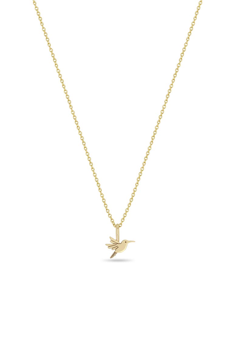Zoë Chicco Midi Bitty Hummingbird Charm, Alternate, color, Yellow Gold