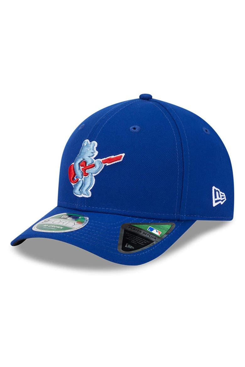 Men's New Era  Royal Chicago Cubs Player Replica 9FORTY Adjustable Hat, Main, color, Royal