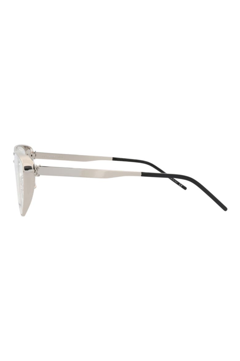 57mm Cat Eye Optical Glasses, Alternate, color, SILVER SILVER TRANSPARENT