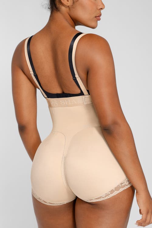 Shapellx Butt-lifting Open Bust Panty In Sand