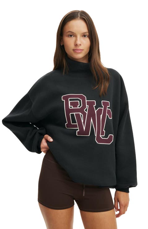 Women's Active Plush Funnel Neck Sweatshirt