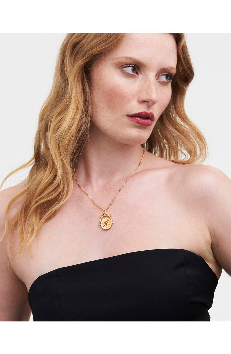 Fable England K Initial Kalmia Gold Spinner Chain Necklace, Alternate, color, Gold