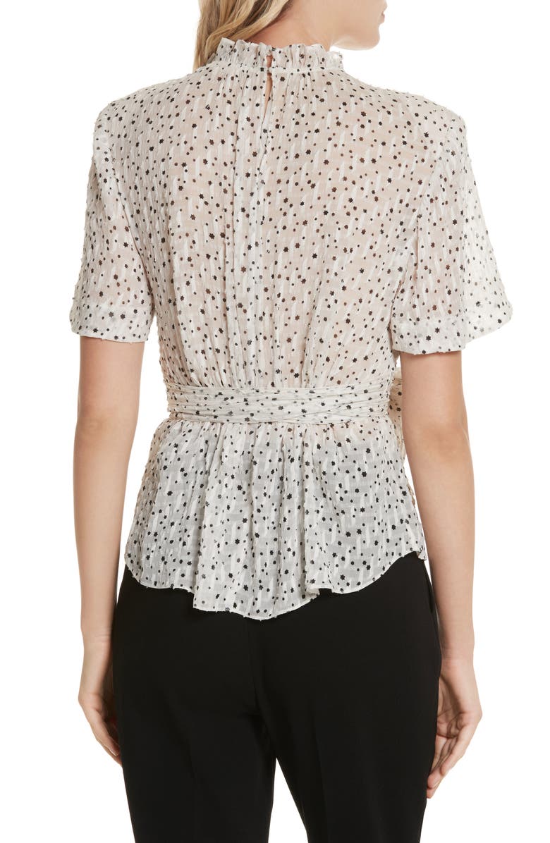 Rebecca Taylor Star Tie Silk Blend Blouse, Alternate, color, 