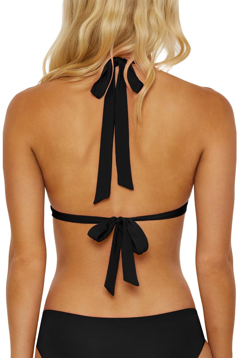 Belmore Beaded Triangle Bikini Top, Alternate, color, BLACK