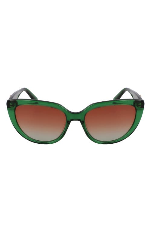 Longchamp Le Pliage 53mm Gradient Cat Eye Sunglasses In Transparent Green