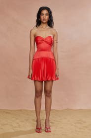 AMUR Catrina Mini Pleated Dress