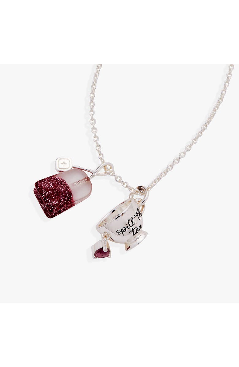 Alex and Ani 'Spill the Tea' Cup & Tea Bag Charm Pendant Necklace, Main, color,