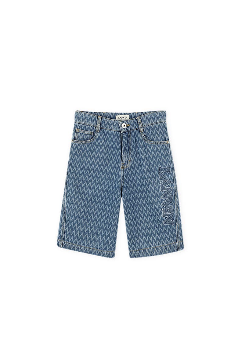 Lanvin KIDS LONG DENIM SHORTS, Main, color, 