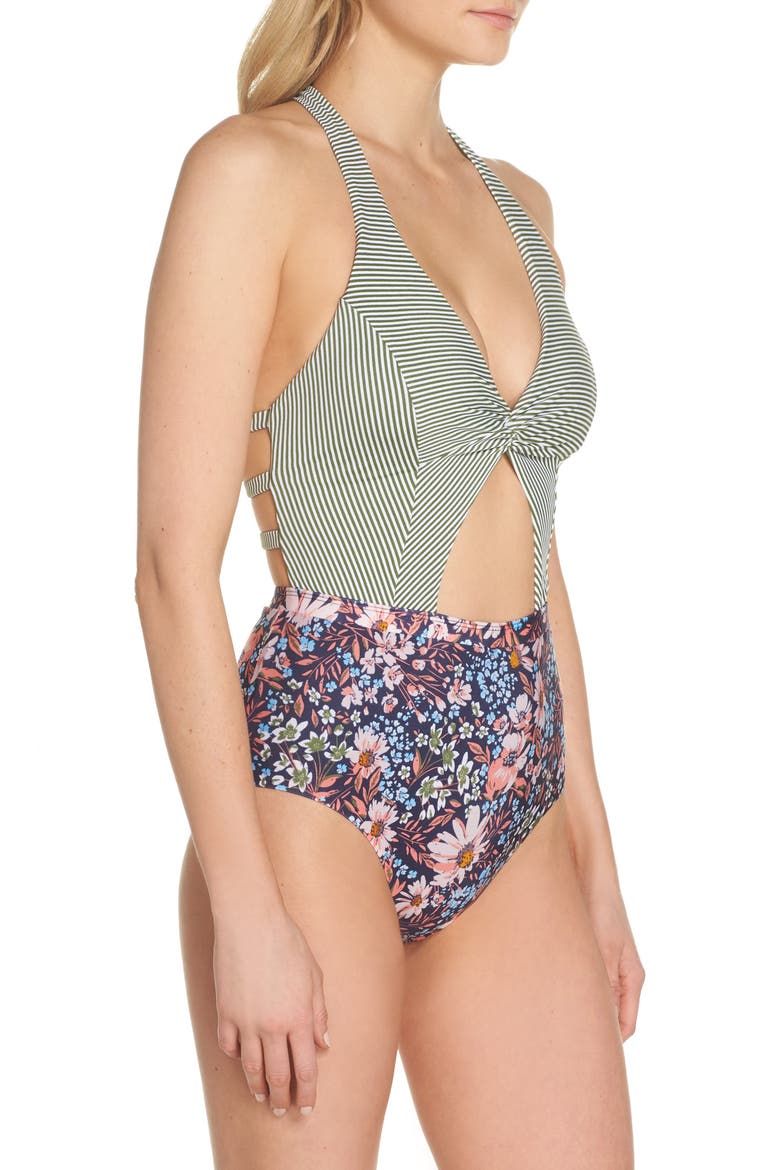 BCA Enchanted One-Piece Swimsuit, Alternate, color, OLIVE MULTI